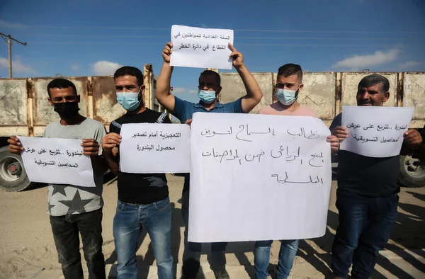 Int Los Agricultores Palestinos Protestan Contra Decisión Israelí Establecer Condiciones —  Fotos de Stock