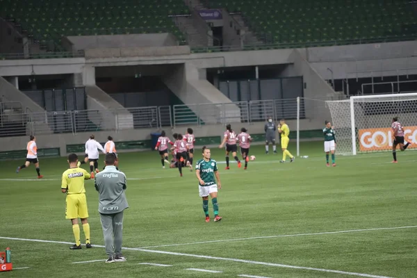 Paulista Kadınlar Futbol Şampiyonası Palmeiras ve Sao Paulo. 10 Ekim 2021, Sao Paulo, Brezilya: 2021 Paulista Kadınlar Futbol Şampiyonası 'nın 10. turu için geçerli olan Palmeiras ve Sao Paulo arasındaki futbol maçı