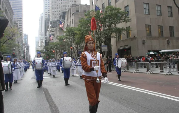 Défilé Annuel Columbus Day New York Sur Avenue Octobre 2021 — Photo