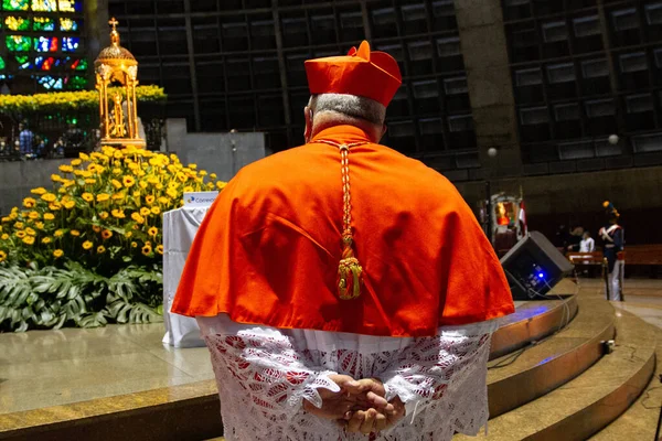 Årsdagen Kristus Frälsaren Med Mässa Katedralen Sao Sebastiao Rio Janeiro — Stockfoto