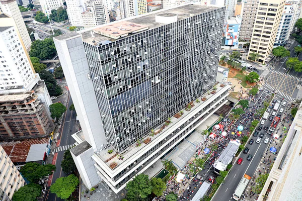 Int Funcionarios Municipales Protestan Frente Cámara Sao Paulo Octubre 2021 — Foto de Stock