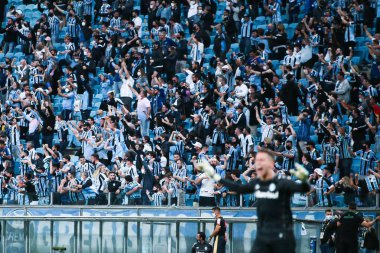Brezilya Futbol Şampiyonası: Gremio ve Juventude. 17 Ekim 2021, Porto Alegre, Brezilya: Porto Alegre 'deki Arena do Gremio Stadyumu' nda düzenlenen Brezilya Futbol Şampiyonası 'nın 27.