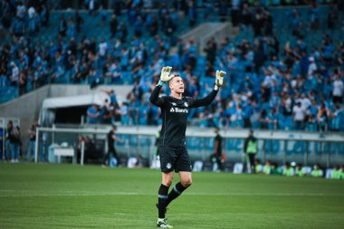 Brezilya Futbol Şampiyonası: Gremio ve Juventude. 17 Ekim 2021, Porto Alegre, Brezilya: Porto Alegre 'deki Arena do Gremio Stadyumu' nda düzenlenen Brezilya Futbol Şampiyonası 'nın 27.