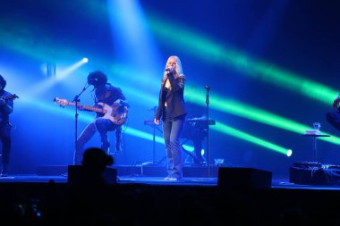 Brezilyalı Paula Toller Sao Paulo 'da bir gösteri yapıyor. 16 Ekim 2021, Sao Paulo, Brezilya: Brezilyalı ünlü şarkıcı Paula Toller, Sao Paulo 'daki Tom Brasil' de kendi vokalini yaptığı Kid Abelha rock grubunun büyük hitlerini seslendirdi. 