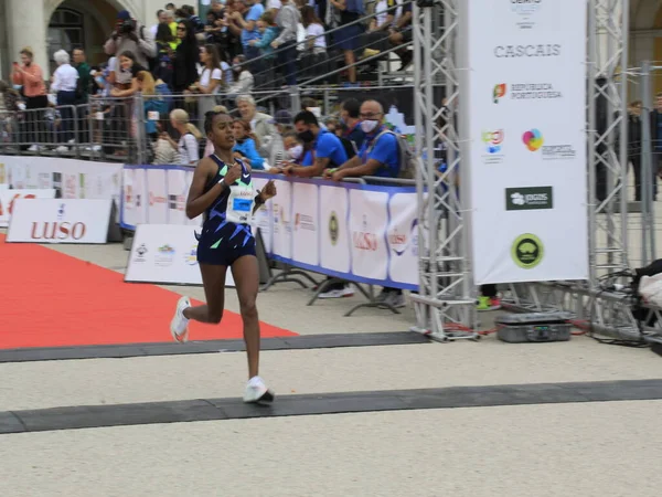 Edp Lissabon Marathon Oktober 2021 Lissabon Portugal Etiopiska Andualem Shiferaw — Stockfoto