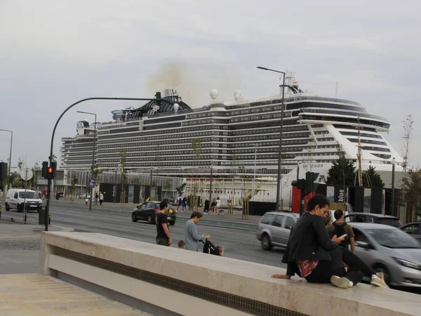 Caiscais Hamn Lissabon Oktober 2021 Lissabon Portugal Det Tung Rörelse — Stockfoto