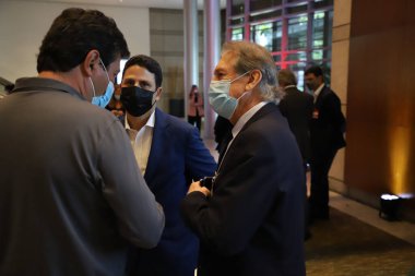 (Lide Business Forum 'un 20.' sinin açılışı. 21 Ekim 2021, Sao Paulo, Brezilya: Grand Hyatt Hotel 'de düzenlenen Lide Business Forum' un 20. 'si sırasında eski başkan Michel Temer