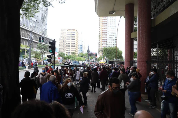 Funcionários Municipais Protestam Frente Câmara São Paulo Outubro 2021 São — Fotografia de Stock