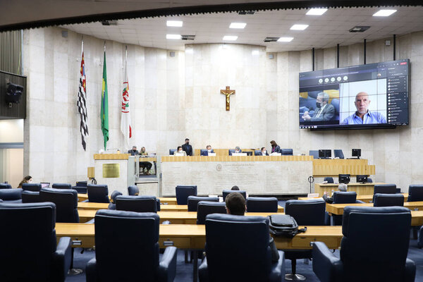 CPI of Prevent Senior. October 21, 2021, Sao Paulo, Brazil: On this second day of work of the CPI of Prevent Senior in the City Council of Sao Paulo, the lawyer of Prevent Senior doctors, Bruna Morato and the coordinator of the National Research