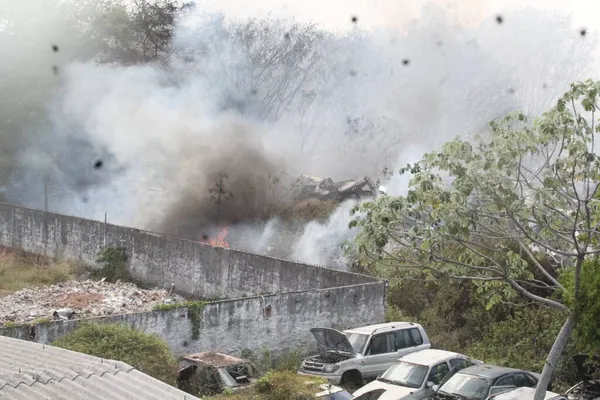 Fuego Golpea Una Estación Policía Zona Norte Natal Octubre 2021 — Foto de Stock