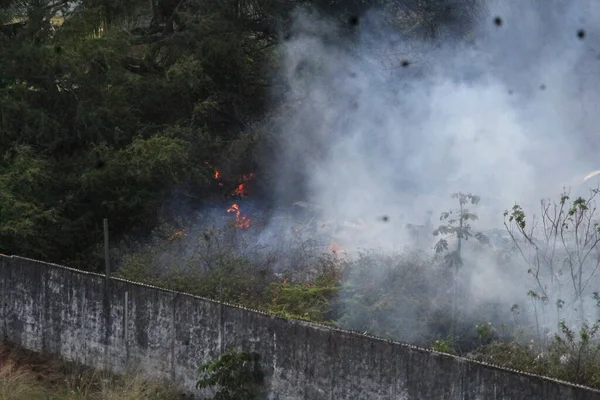 Fuego Golpea Una Estación Policía Zona Norte Natal Octubre 2021 — Foto de Stock