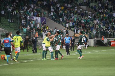 Palmeiras ve Sport. 25 Ekim 2021, Sao Paulo, Brezilya: Pazartesi günü Sao Paulo 'daki Allianz Parque Stadyumu' nda düzenlenen Brezilya Futbol Şampiyonası 'nın 28. 
