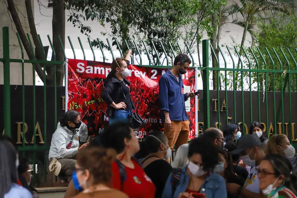 Sao Paulo Memurları Belediye Meclisi Önünde Protesto Yapıyor Ekim 2021 — Stok fotoğraf