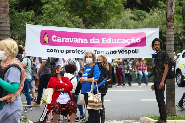 Sao Paulo Civil Servants Protest Front City Council October 2021 — Stock Photo, Image