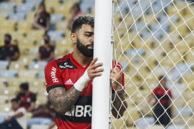 (Brezilya Futbol Kupası Yarı Finali: Flamengo ve Athletico-PR. 27 Ekim 2021, Rio de Janeiro, Brezilya: Brezilya Futbol Kupası 2021 yarı finali için geçerli olan Flamengo ve Athletico Paranaense arasındaki futbol maçı, Maracana Stadyumu 'nda yapıldı.