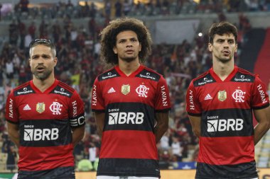 (Brezilya Futbol Kupası Yarı Finali: Flamengo ve Athletico-PR. 27 Ekim 2021, Rio de Janeiro, Brezilya: Brezilya Futbol Kupası 2021 yarı finali için geçerli olan Flamengo ve Athletico Paranaense arasındaki futbol maçı, Maracana Stadyumu 'nda yapıldı.