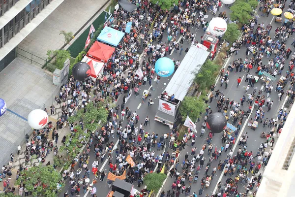 Муниципальные Чиновники Снова Протестуют Перед Городским Советом Сан Паулу Октября — стоковое фото