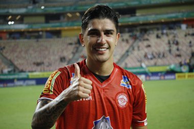 (SPO) Brezilya Futbol Şampiyonası 3. Lig: Manaus ve Tombense-MG. Manaus ile Tombense-MG arasında Brezilya Futbol Şampiyonası 3. Ligi için 30 Cumartesi günü Manaus 'taki Arena da Amazania Stadyumu' nda oynanan futbol maçı.). 