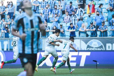 Brezilya Futbol Şampiyonası: Gremio ve Palmeiras. 31 Ekim 2021, Porto Alegre, Brezilya: Pazar günü Porto Alegre 'deki Arena do Gremio' da düzenlenen Brezilya Futbol Şampiyonası 'nın 29.