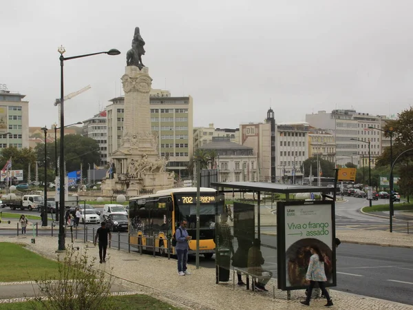 Підкріплення Автобуса Страйку Метро Лісабон Жовтня 2021 Року Лісабон Португалія — стокове фото