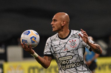 (Brezilya Futbol Şampiyonası: Corinthians ve Chapecoense. 1 Kasım 2021, Sao Paulo, Brezilya: Neo Quimica Arena 'da düzenlenen Brezilya Futbol Şampiyonası' nın 29 'uncu turu için geçerli olan Chapecoense maçında Corinthians taraftarları