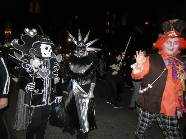 Post Covid Halloween Masquerade Staged New York Seedy Yet Historic — Stock Photo, Image