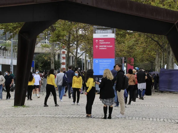2021年11月1日 葡萄牙里斯本 推动人们参加世界上最大的技术活动 里斯本网络峰会 会议将再次在纳科思公园举行 — 图库照片