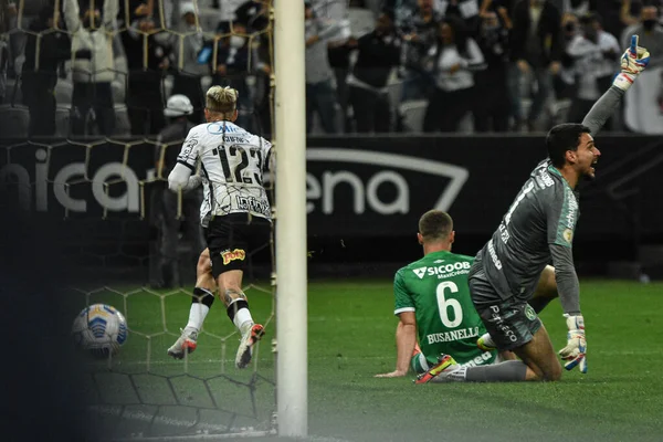 (Brezilya Futbol Şampiyonası: Corinthians ve Chapecoense. 1 Kasım 2021, Sao Paulo, Brezilya: Neo Quimica Arena 'da düzenlenen Brezilya Futbol Şampiyonası' nın 29 'uncu turu için geçerli olan Chapecoense maçında Corinthians taraftarları