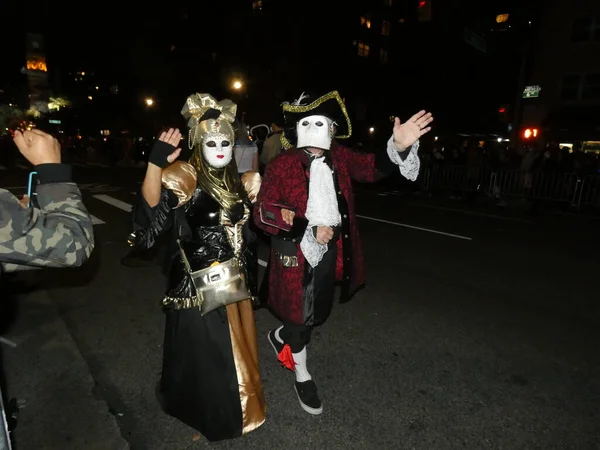 Post Covid Halloween Masquerade Staged New York Seedy Yet Historic — Stock Photo, Image