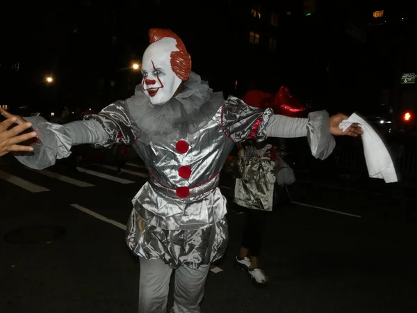 Post Covid Halloween Masquerade Staged New York Seedy Yet Historic — Stock Photo, Image