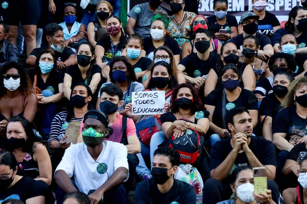 Sao Paulo Serwery Edukacyjne Protest Dla Lepszych Wynagrodzeń Listopada 2021 — Zdjęcie stockowe