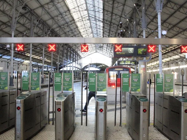 Int Blick Und Bewegung Rund Den Bahnhof Rossio Lissabon November — Stockfoto