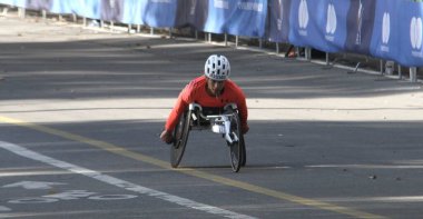 2021 NYC 50. maratonu. 7 Kasım 2021, New York, ABD: 2021 NYC Maratonu, 50 'si, 7 Kasım Pazar günü Central Park' ta sona eren beş ilçede gerçekleşti.