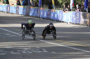 2021 NYC 50. maratonu. 7 Kasım 2021, New York, ABD: 2021 NYC Maratonu, 50 'si, 7 Kasım Pazar günü Central Park' ta sona eren beş ilçede gerçekleşti.