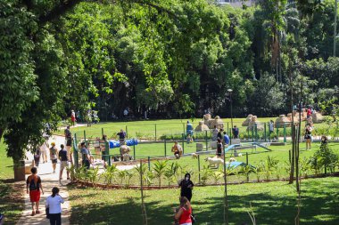 Sao Paulo 'da Augusta Belediye Başkanı Bruno Covas' ın açılışı. 6 Kasım 2021, Sao Paulo, Brezilya: Sao Paulo Belediye Başkanı Ricardo Nunes ile birlikte Augusta Belediye Parkı 