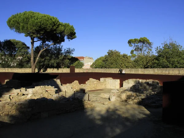Археологические Раскопки Замке Сан Хорхе Лиссабоне November 2021 Lisbon Portugal — стоковое фото