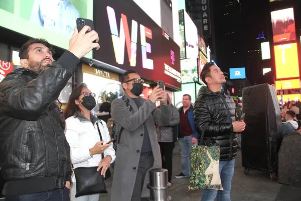 Soho Film Fest Led 스퀘어에서 축제는 스퀘어 광고판에서 대통령 설립자인 — 스톡 사진