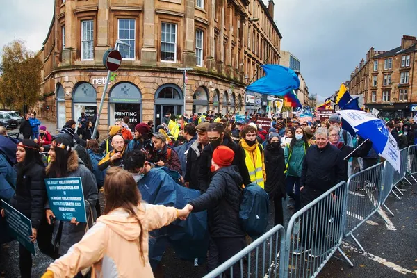 Rdzenni Mieszkańcy Uczestniczą Cop Glasgow Listopada 2021 Glasgow Szkocja Lokalni — Zdjęcie stockowe