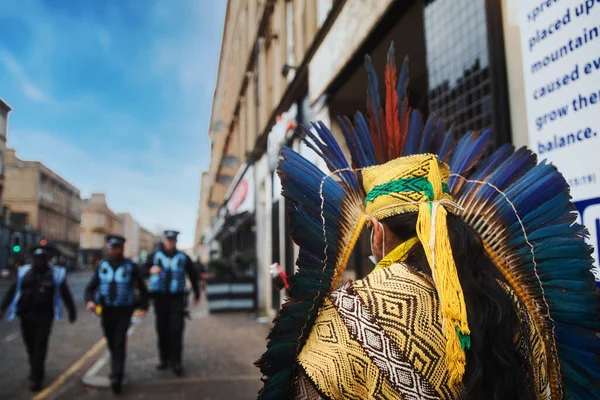 Los Indígenas Asisten Cop Glasgow Noviembre 2021 Glasgow Escocia Líderes — Foto de Stock
