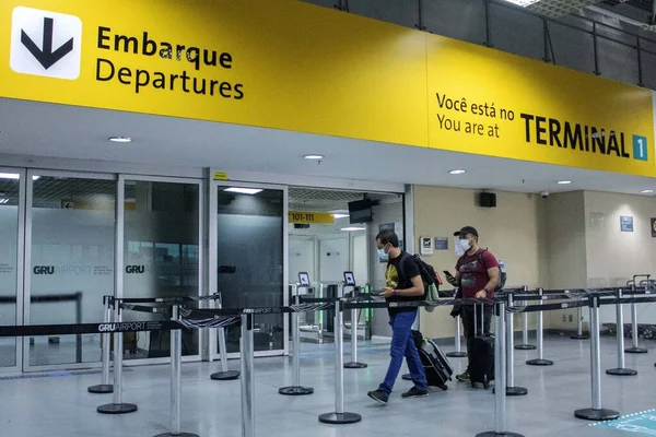 Terminal Aeroporto Internacional Guarulhos Reaberto Novembro 2021 Guarulhos São Paulo — Fotografia de Stock