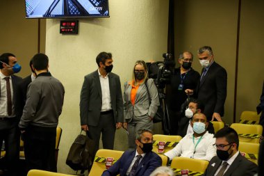 Kıdemli Önleme Oturumunun CPI oturumu. 11 Kasım 2021, Sao Paulo, Brezilya: Sağlık operatöründe çalışan doktorları duyan yaşlılara yönelik CPI oturumunun görüntüsü. Onlar geçen haftaki oturuma davet edilmişlerdi ama şahsen katılmadılar. 