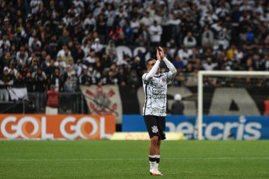 Brezilya Futbol Şampiyonası: Korintliler ve Cuiaba. 13 Kasım 2021, Sao Paulo, Brezilya: Corinthians takımından Gabriel Pereira, Corinthians ve Cuiaba arasında oynanan futbol maçı, Brezilya Futbol Şampiyonası 'nın 32. turu için geçerlidir.