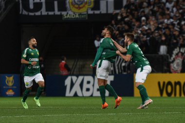 Brezilya Futbol Şampiyonası: Korintliler ve Cuiaba. 13 Kasım 2021 'de, Brezilya' nın Sao Paulo takımından Pepe, Corinthians ile Cuiaba arasındaki futbol maçında Brezilya Futbol Şampiyonluğu 'nun 32. turu için geçerli olan golünü kutluyor.