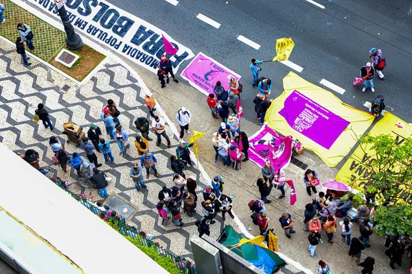 Sao Paulo Şehir Meclisi Önünde Iskan Eylemi Kasım 2021 Sao — Stok fotoğraf