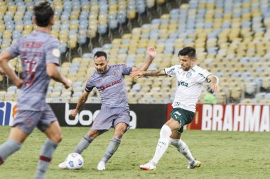 Brezilya Futbol Şampiyonası: Fluminense ve Palmeiras. 14 Kasım 2021, Rio de Janeiro, Brezilya: Fluminense takımından Yago Felipe, Fluminense ve Palmeiras arasında oynanan maçtaki golünü kutluyor. 