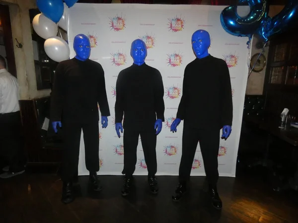 Blue Man Group Tårar Genom Manhattans Grannskap Astor Place Nov — Stockfoto