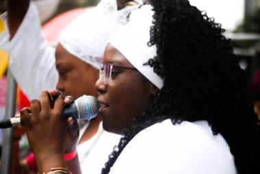 Sao Paulo 'da 18. Kara Bilinç Yürüyüşü düzenlendi. 20 Kasım 2021, Sao Paulo, Brezilya: Protestocular 18. Siyahi Bilinç Yürüyüşüne katıldılar, Sao Paulo 'daki Paulista Bulvarı' ndan başlayıp, Roosevelt Meydanı 'na, Cumartesi günü, 