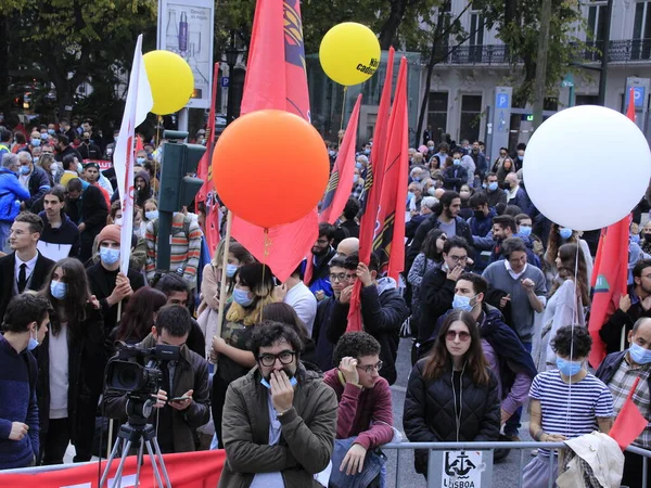 Manifestação Nacional Dos Trabalhadores Lisboa Novembro 2021 Lisboa Portugal Trabalhadores — Fotografia de Stock