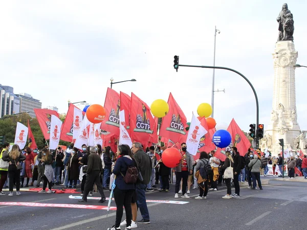 Manifestation Nationale Des Travailleurs Lisbonne Novembre 2021 Lisbonne Portugal Les — Photo