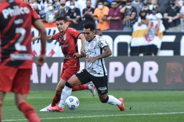 Korintliler ve Athletico Paranezi. 28 Kasım 2021, Sao Paulo, Brezilya: Neo Quimica Arena 'da düzenlenen 36. Brezilya Futbol Şampiyonası için geçerli olan Korintliler ve Athletico Paranaense arasındaki futbol maçı